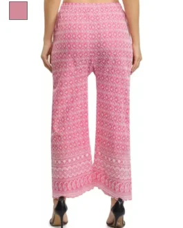 Flirty Pink Full Printed Casual Wear  Plaazo: Fun & Fashionable for Every Wardrobe