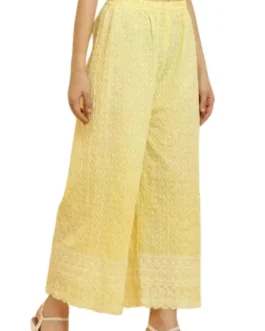 Sunny Yellow Full Printed Casual Wear  Plaazo: Brighten Your Day with Style