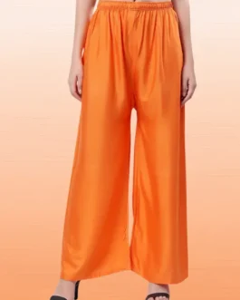 Orange Rayon Cotton Palazzo – Trendy and Comfortable for Casual Wear