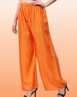 Orange Rayon Cotton Palazzo – Trendy and Comfortable for Casual Wear