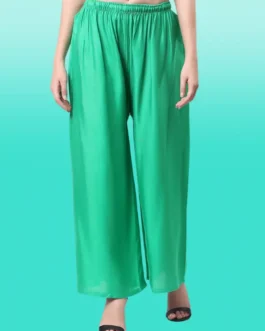 Sea Green Rayon Cotton Palazzo – Fresh and Comfortable for Daily Wear