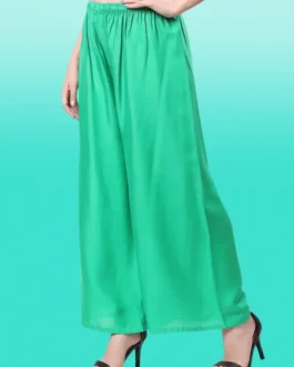 Sea Green Rayon Cotton Palazzo – Fresh and Comfortable for Daily Wear