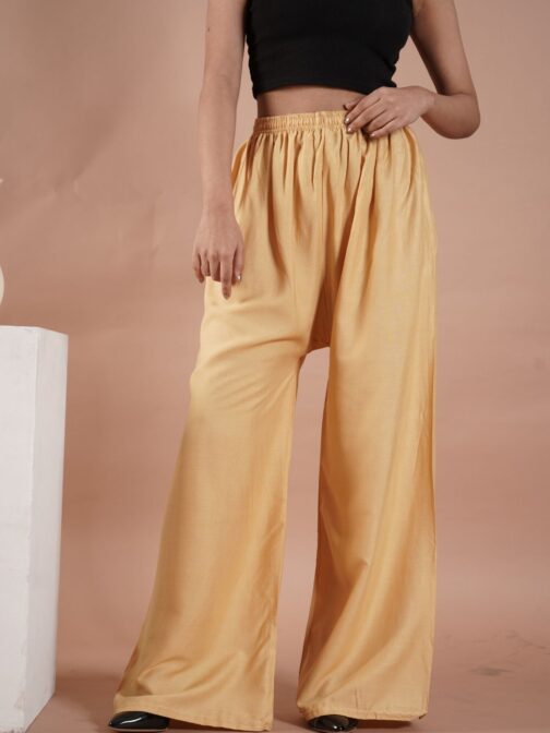 Beige Women's Plain Palazzo Pants - Comfortable & Stylish Palazzo for Daily Wear | Teradozz - Image 5