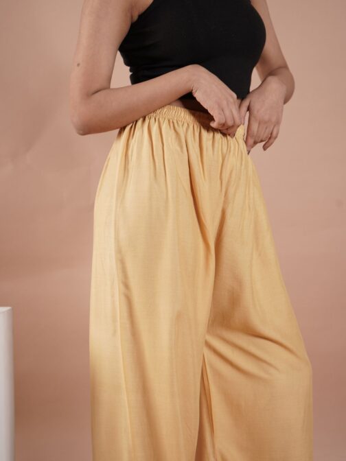 Beige Women's Plain Palazzo Pants - Comfortable & Stylish Palazzo for Daily Wear | Teradozz - Image 4