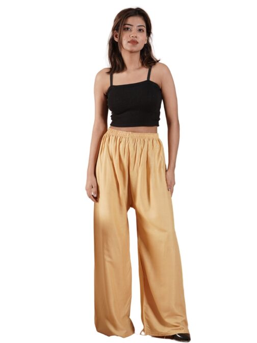 Beige Women's Plain Palazzo Pants - Comfortable & Stylish Palazzo for Daily Wear | Teradozz