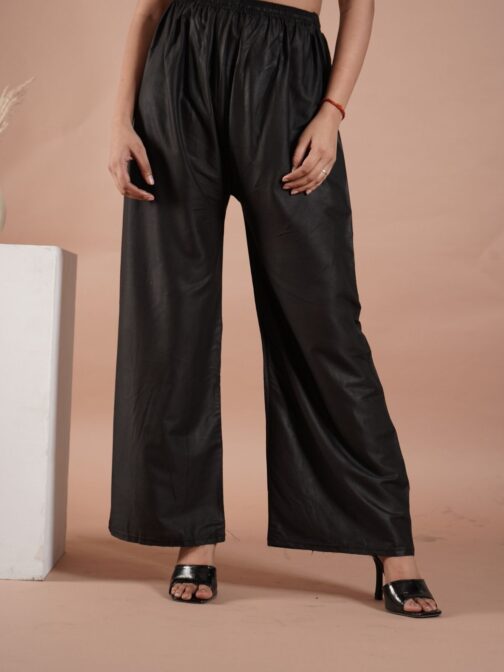 Black Women's Plain Palazzo Pants - Comfortable & Stylish Palazzo for Daily Wear | Teradozz - Image 5