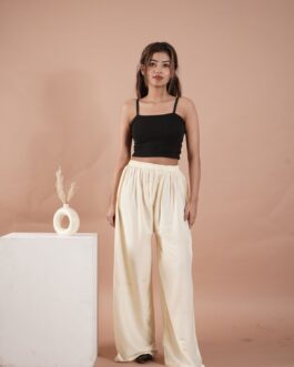 Cream Women’s Plain Palazzo Pants – Comfortable & Stylish Palazzo for Daily Wear | Teradozz