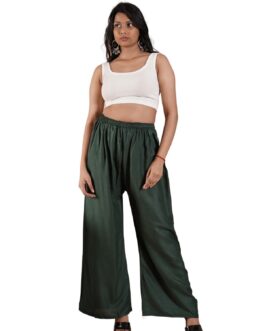 Dark Green Women’s Plain Palazzo Pants – Comfortable & Stylish Palazzo for Daily Wear | Teradozz