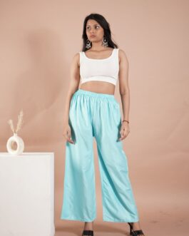 Firozi Blue Women’s Plain Palazzo Pants – Comfortable & Stylish Palazzo for Daily Wear | Teradozz