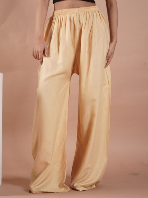 Gold Women's Plain Palazzo Pants - Comfortable & Stylish Palazzo for Daily Wear | Teradozz - Image 5