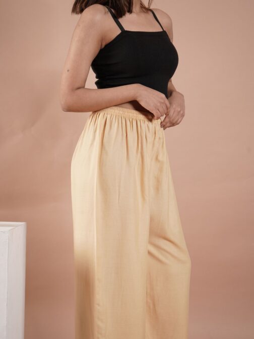 Gold Women's Plain Palazzo Pants - Comfortable & Stylish Palazzo for Daily Wear | Teradozz - Image 4