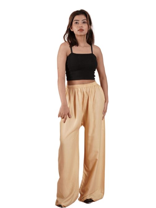 Gold Women's Plain Palazzo Pants - Comfortable & Stylish Palazzo for Daily Wear | Teradozz