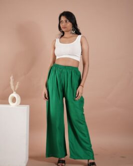 Green Women’s Plain Palazzo Pants – Comfortable & Stylish Palazzo for Daily Wear | Teradozz