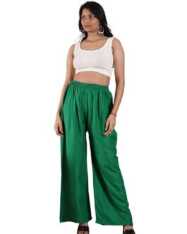 Green Women’s Plain Palazzo Pants – Comfortable & Stylish Palazzo for Daily Wear | Teradozz