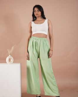 Light Green Women’s Plain Palazzo Pants – Comfortable & Stylish Palazzo for Daily Wear | Teradozz