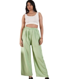 Light Green Women’s Plain Palazzo Pants – Comfortable & Stylish Palazzo for Daily Wear | Teradozz