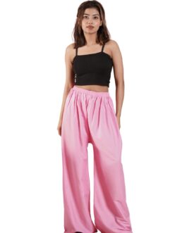 Light Pink Women’s Plain Palazzo Pants – Comfortable & Stylish Palazzo for Daily Wear | Teradozz