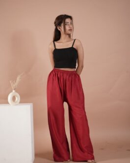 Maroon Women’s Plain Palazzo Pants – Comfortable & Stylish Palazzo for Daily Wear | Teradozz