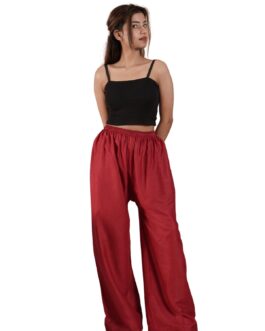 Maroon Women’s Plain Palazzo Pants – Comfortable & Stylish Palazzo for Daily Wear | Teradozz