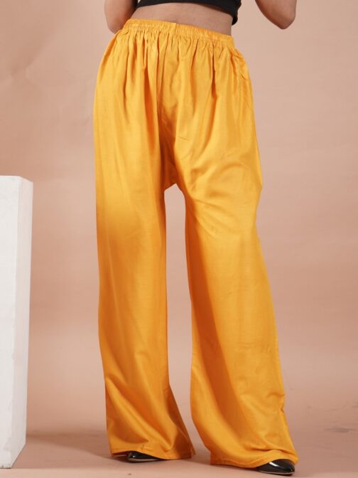 Mustard Yellow Women's Plain Palazzo Pants - Comfortable & Stylish Palazzo for Daily Wear | Teradozz - Image 5