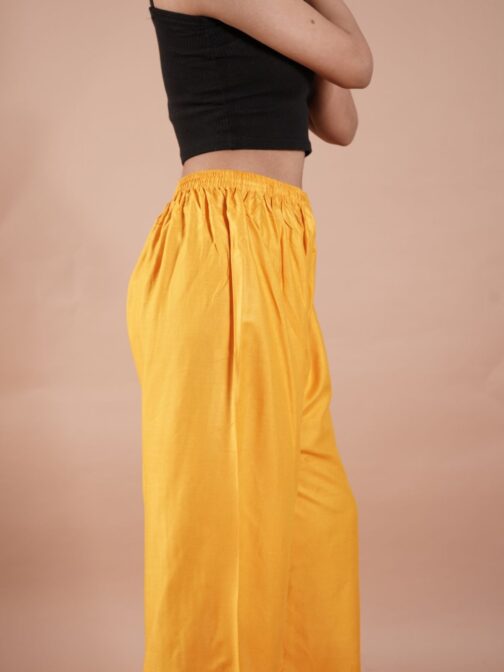 Mustard Yellow Women's Plain Palazzo Pants - Comfortable & Stylish Palazzo for Daily Wear | Teradozz - Image 4