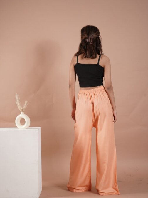 Peach Women's Plain Palazzo Pants - Comfortable & Stylish Palazzo for Daily Wear | Teradozz - Image 3