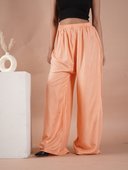 Peach Women's Plain Palazzo Pants - Comfortable & Stylish Palazzo for Daily Wear | Teradozz - Image 5