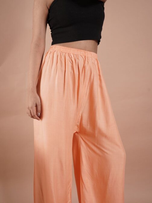 Peach Women's Plain Palazzo Pants - Comfortable & Stylish Palazzo for Daily Wear | Teradozz - Image 4