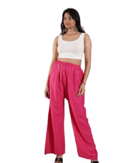 Pink Women’s Plain Palazzo Pants – Comfortable & Stylish Palazzo for Daily Wear | Teradozz