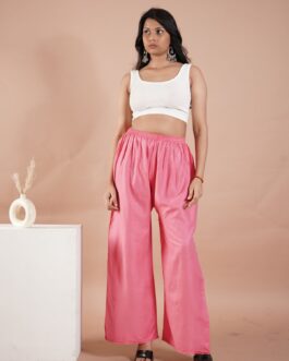 Light Pink Women’s Plain Palazzo Pants – Comfortable & Stylish Palazzo for Daily Wear | Teradozz