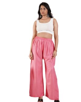 Rani Pink Women’s Plain Palazzo Pants – Comfortable & Stylish Palazzo for Daily Wear | Teradozz