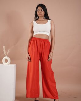 Red Women’s Plain Palazzo Pants – Comfortable & Stylish Palazzo for Daily Wear | Teradozz