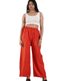 Red Women’s Plain Palazzo Pants – Comfortable & Stylish Palazzo for Daily Wear | Teradozz