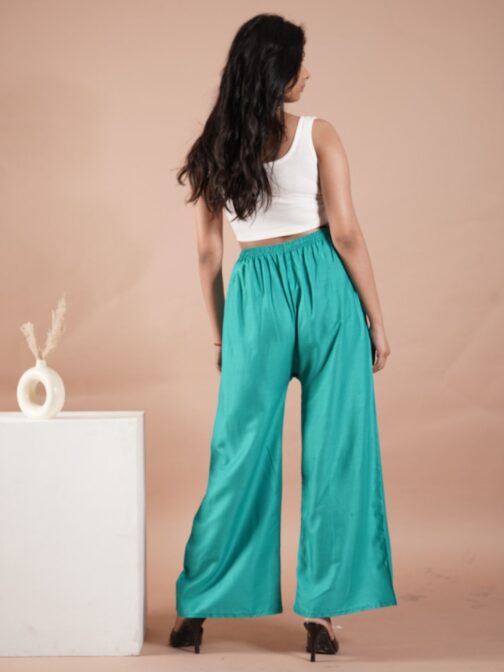 Ramgarh Green Women's Plain Palazzo Pants - Comfortable & Stylish Palazzo for Daily Wear | Teradozz - Image 3