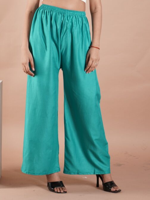 Ramgarh Green Women's Plain Palazzo Pants - Comfortable & Stylish Palazzo for Daily Wear | Teradozz - Image 5