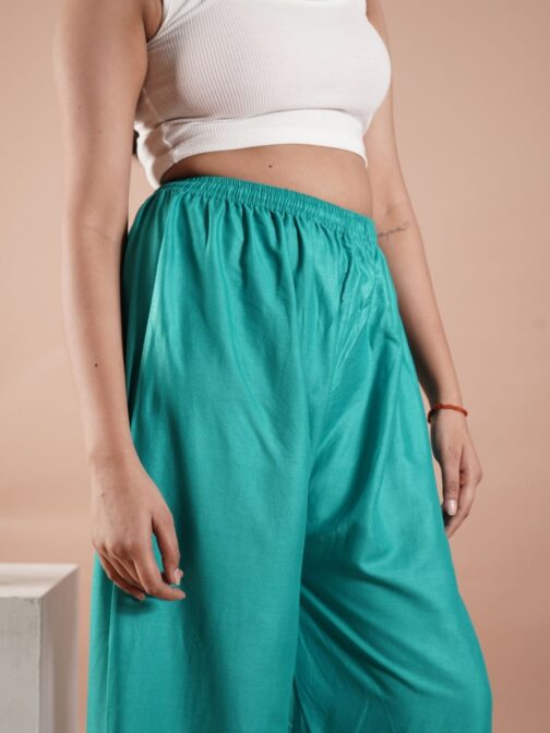 Ramgarh Green Women's Plain Palazzo Pants - Comfortable & Stylish Palazzo for Daily Wear | Teradozz - Image 4