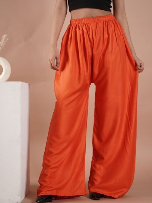 Rust Women's Plain Palazzo Pants - Comfortable & Stylish Palazzo for Daily Wear | Teradozz - Image 5