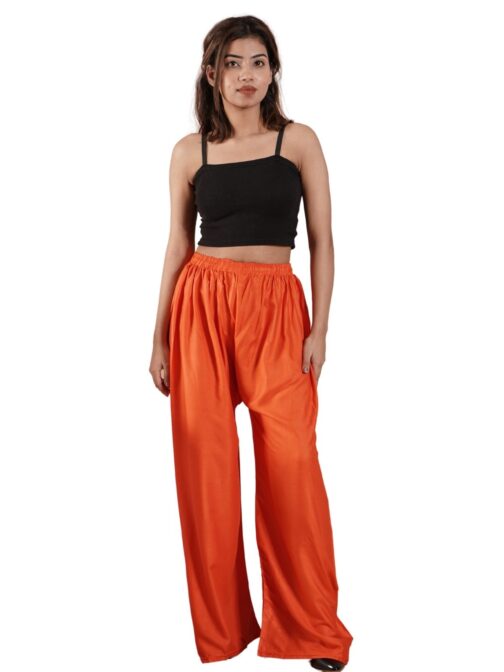 Rust Women's Plain Palazzo Pants - Comfortable & Stylish Palazzo for Daily Wear | Teradozz