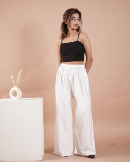 White Women’s Plain Palazzo Pants – Comfortable & Stylish Palazzo for Daily Wear | Teradozz