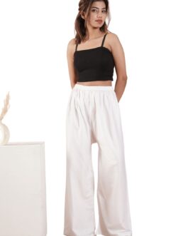 White Women’s Plain Palazzo Pants – Comfortable & Stylish Palazzo for Daily Wear | Teradozz