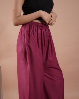 Wine Women’s Plain Palazzo Pants – Comfortable & Stylish Palazzo for Daily Wear | Teradozz