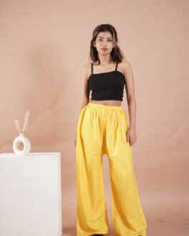 Yellow Women’s Plain Palazzo Pants – Comfortable & Stylish Palazzo for Daily Wear | Teradozz