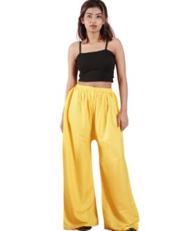 Yellow Women’s Plain Palazzo Pants – Comfortable & Stylish Palazzo for Daily Wear | Teradozz