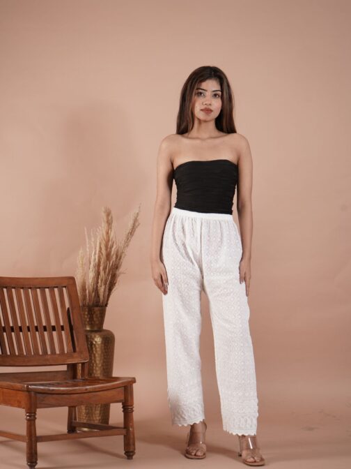 Stylish White Plazo Pants: Elevate Your
  Wardrobe - Image 2